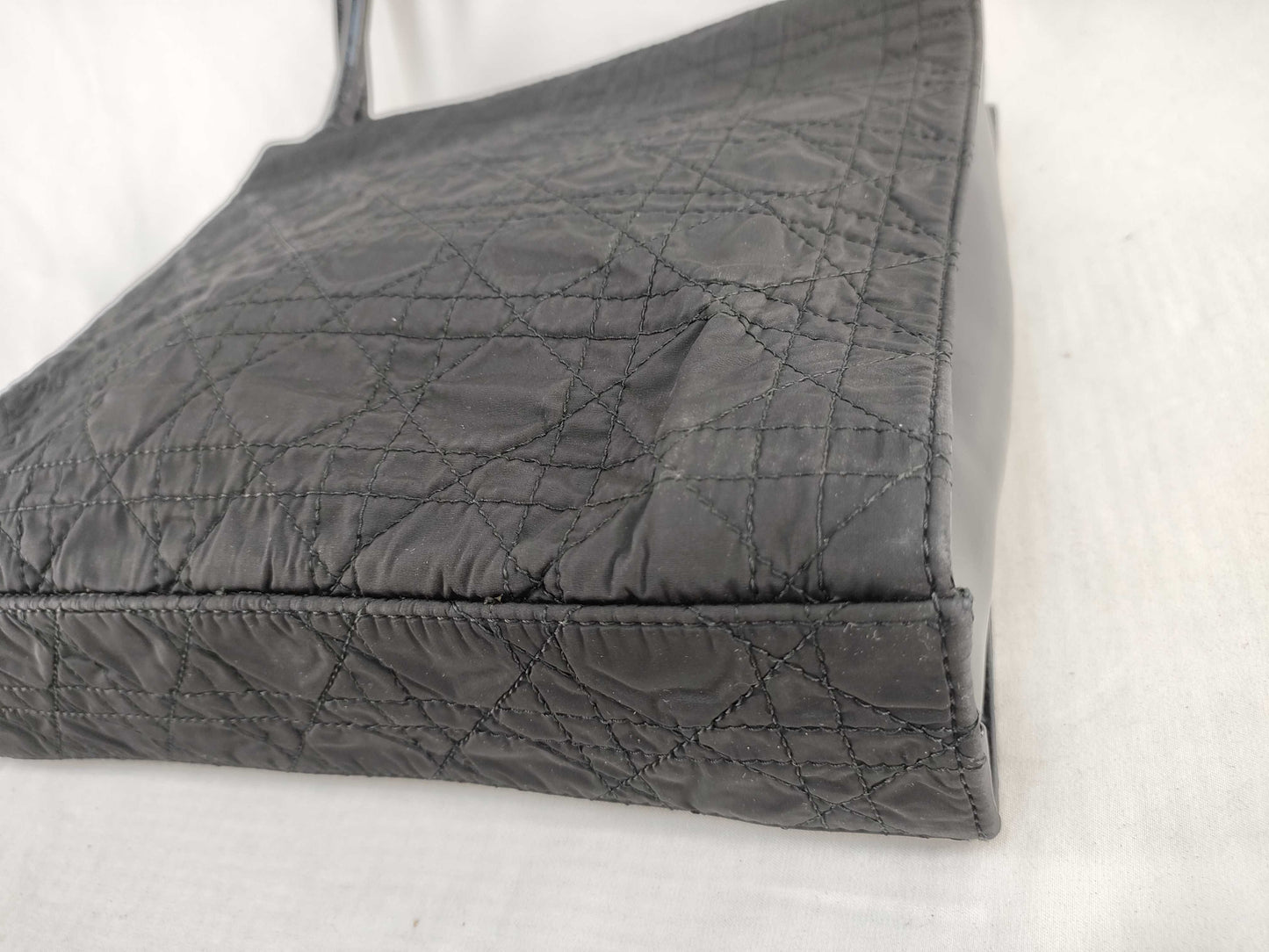 Dior Christian Dior Black Cannage Nylon Handbag