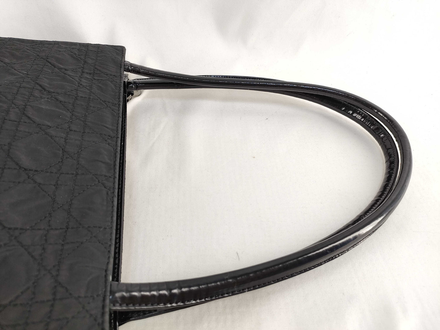 Dior Christian Dior Black Cannage Nylon Handbag