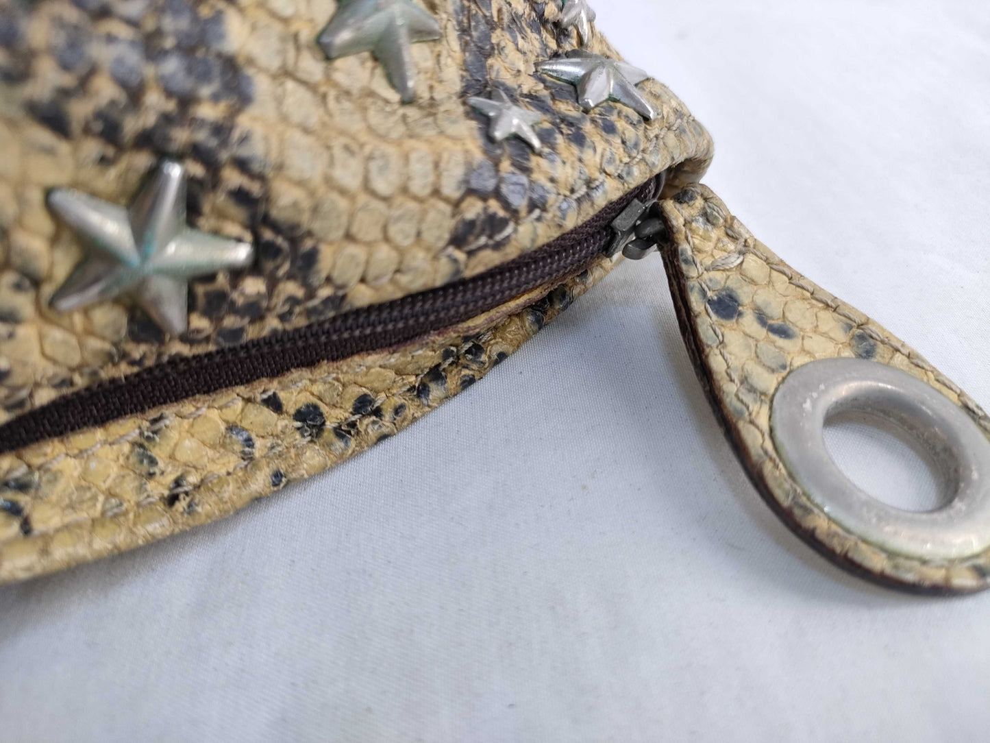 JIMMY CHOO Pouch Clutch Bag Star Python Print Clutch Bag
