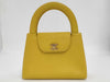 CHANEL Top Handle Lambskin Handbag with Turn Lock, Yellow