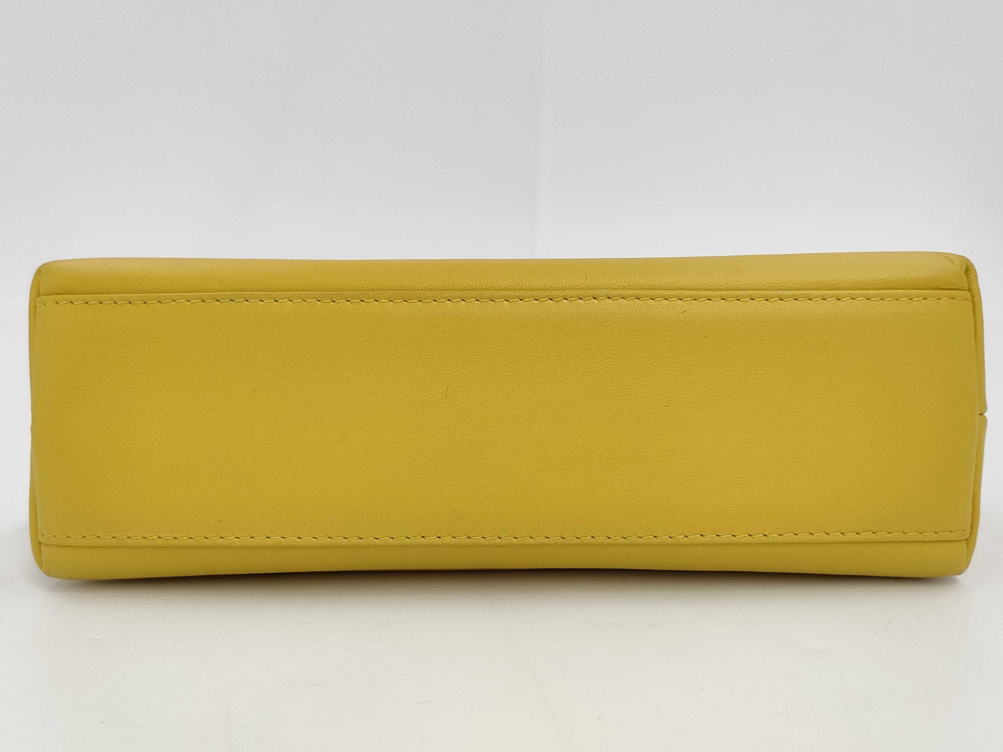 CHANEL Top Handle Lambskin Handbag with Turn Lock, Yellow