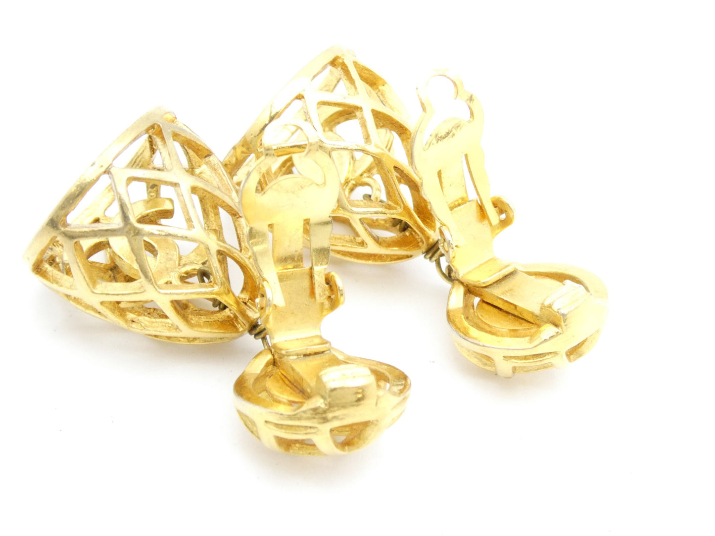 CHANEL Coco Mark Swing Bell Birdcage Earrings