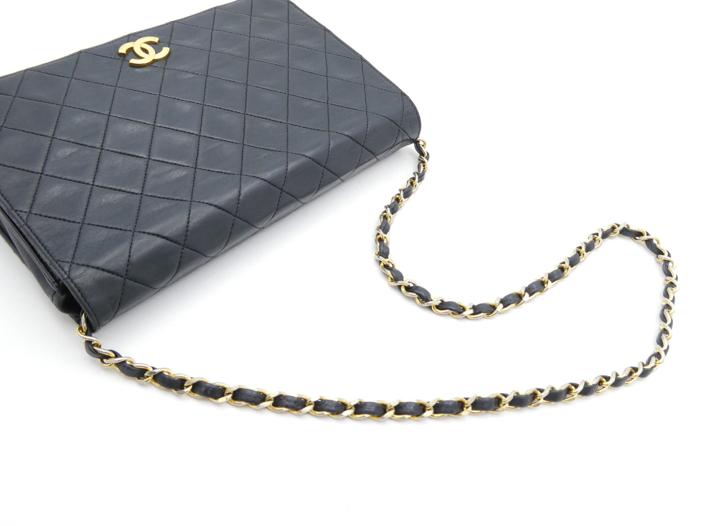 CHANEL Matelasse Coco Mark Lambskin Chain Shoulder Bag