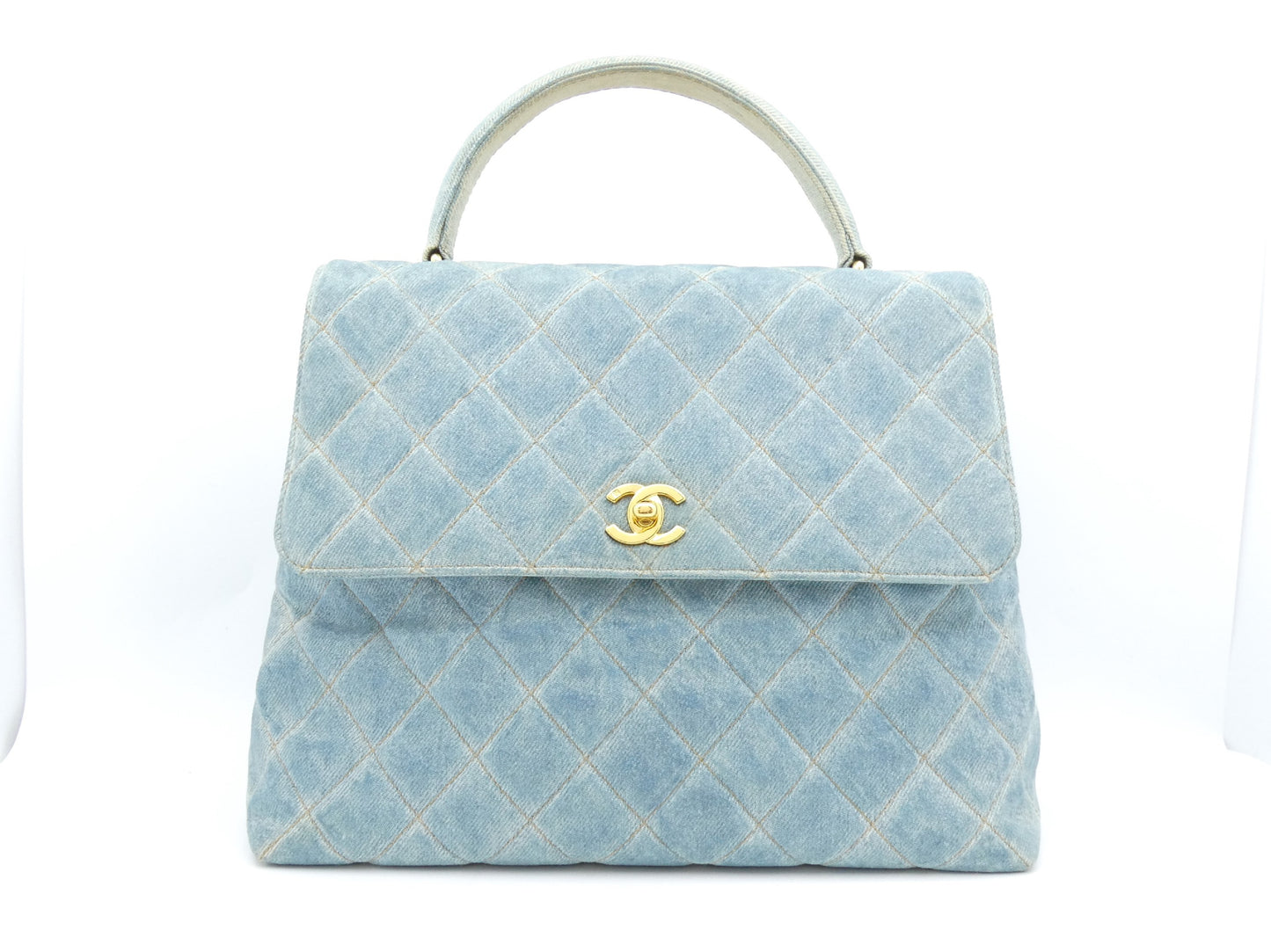CHANEL Matelasse Denim Coco Mark Handbag
