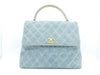 CHANEL Matelasse Denim Coco Mark Handbag