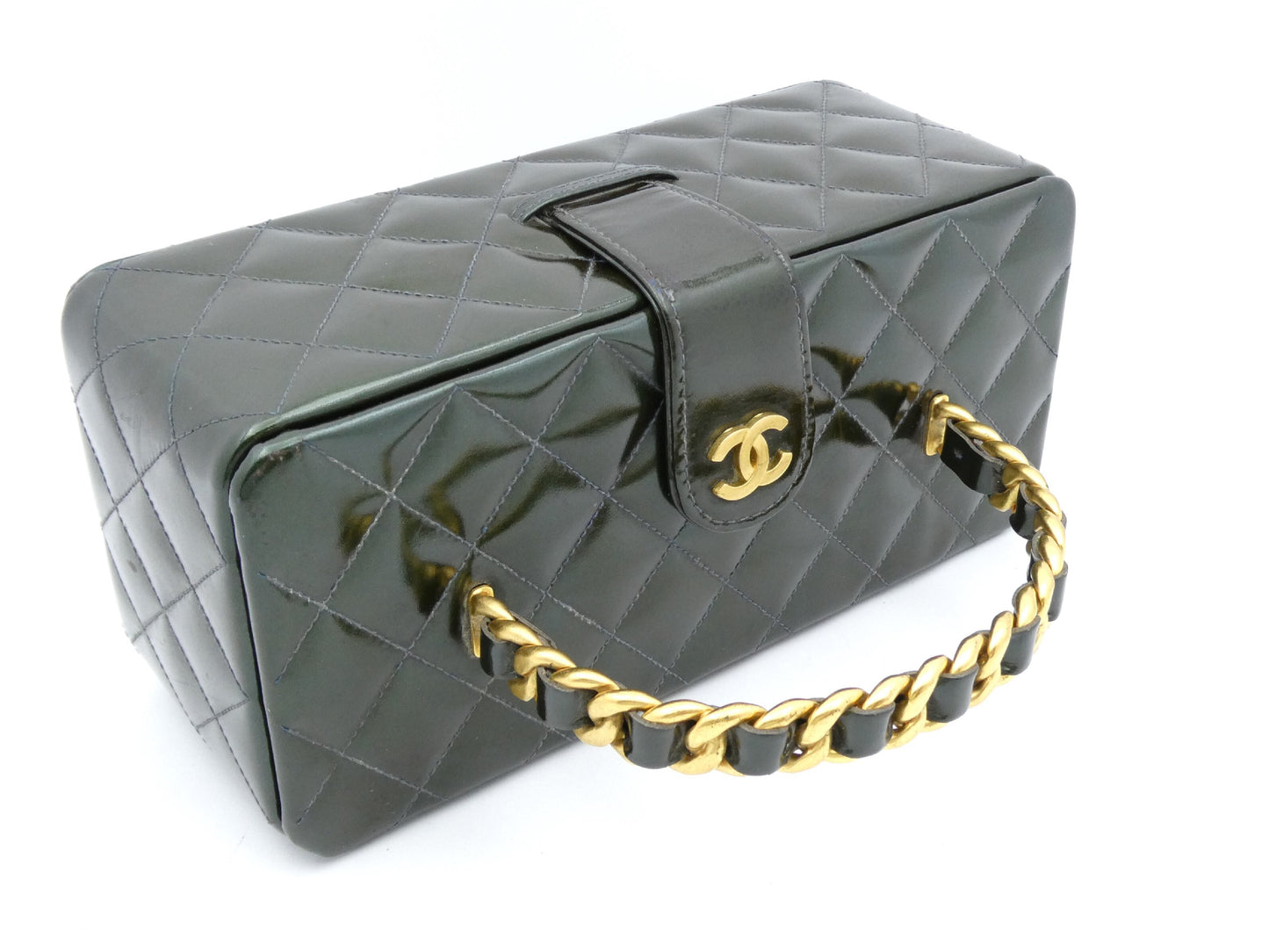 CHANEL Matelasse Enamel Coco Mark Chain Vanity Bag