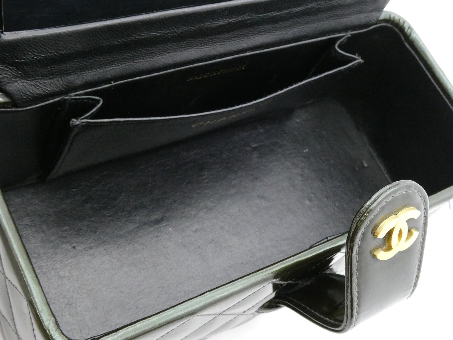 CHANEL Matelasse Enamel Coco Mark Chain Vanity Bag