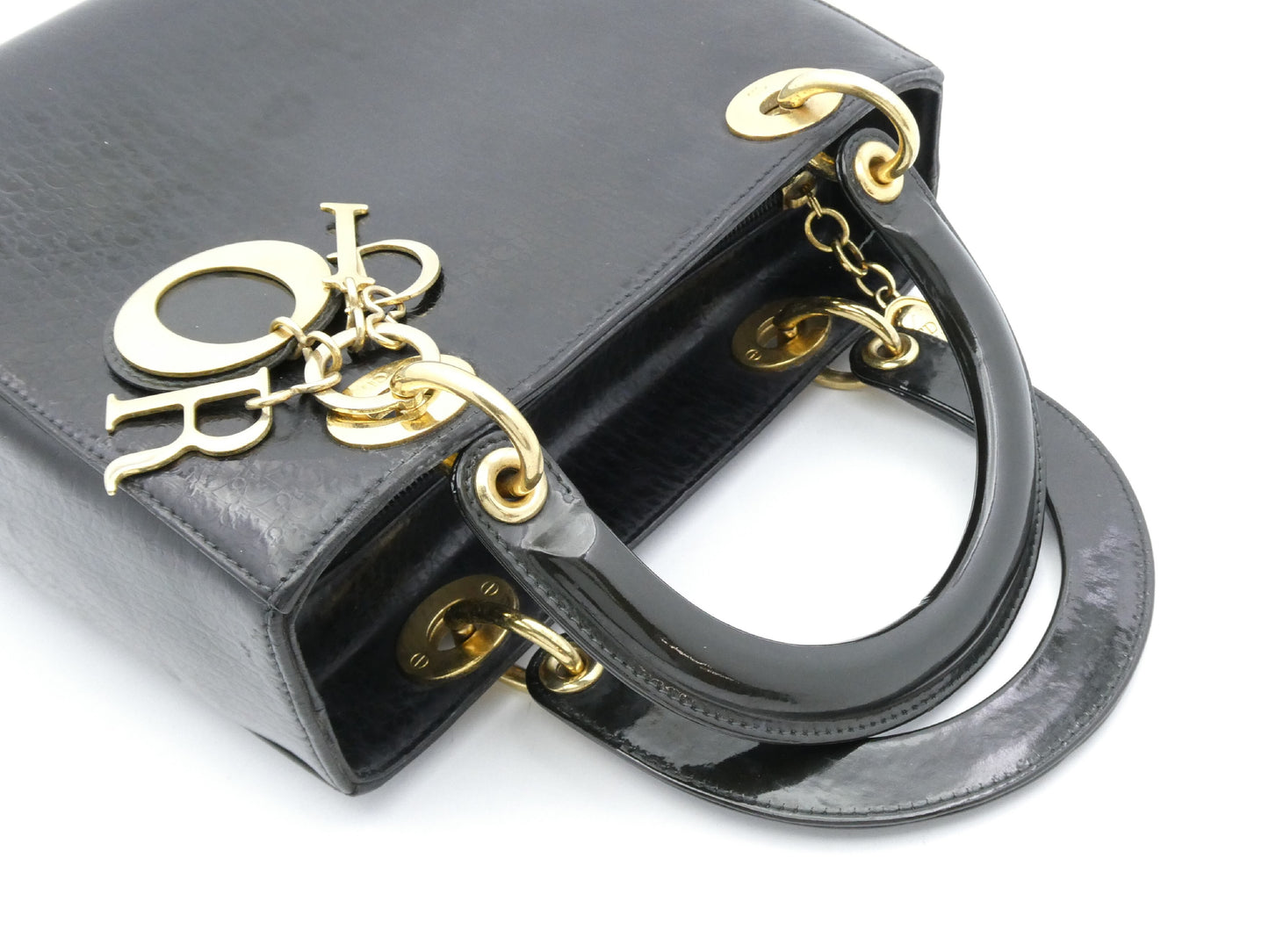 Dior Lady Dior Trotter Enamel Handbag