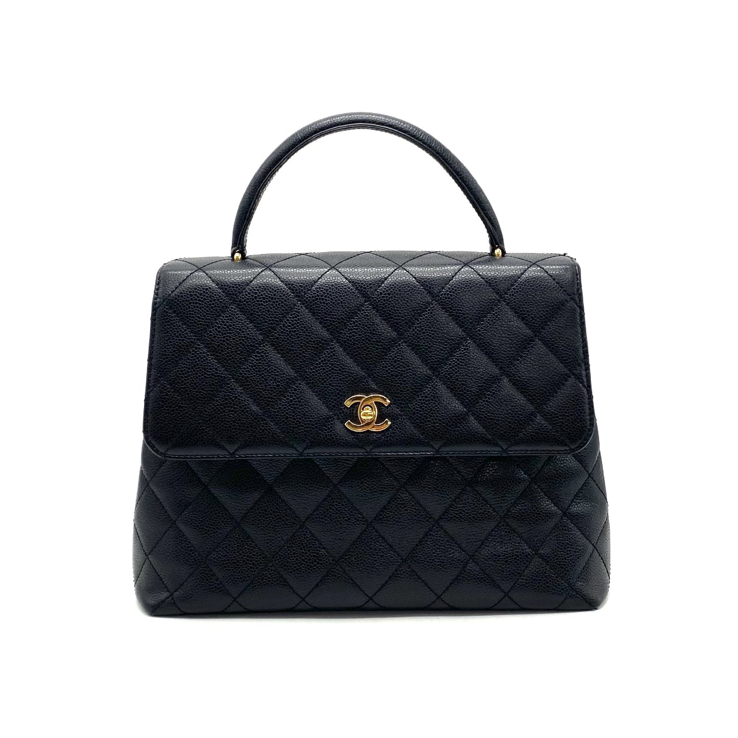 CHANEL CHANEL Matelasse Turnlock Coco Mark Caviar Skin Handbag