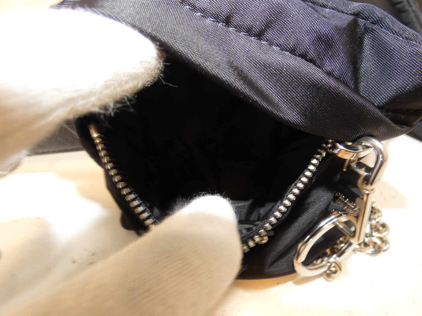PRADA Belt Bag, Saffiano Nylon, Black, Shoulder/Waist Bag