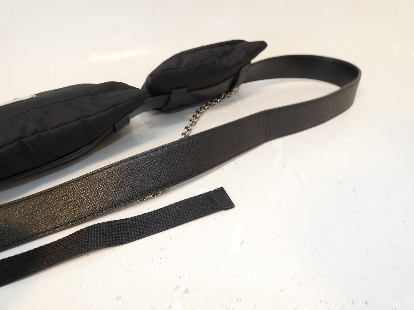 PRADA Belt Bag, Saffiano Nylon, Black, Shoulder/Waist Bag