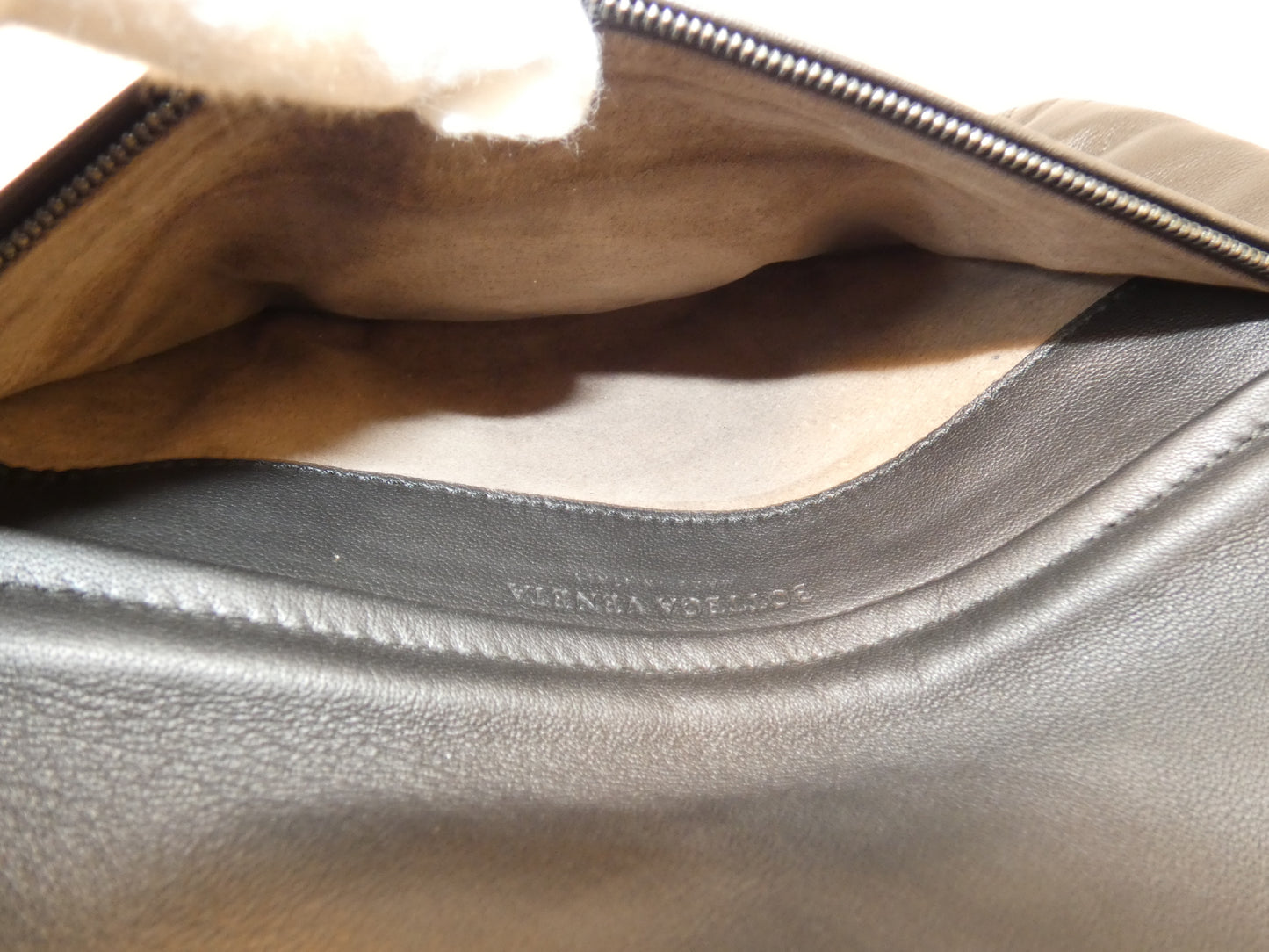 BOTTEGA VENETA Turnlock Intrecciato Black Leather Clutch Bag