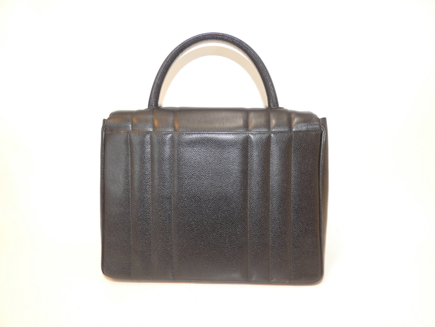 CHANEL Mademoiselle Caviar Skin Turnlock Coco Black Top Handle Handbag