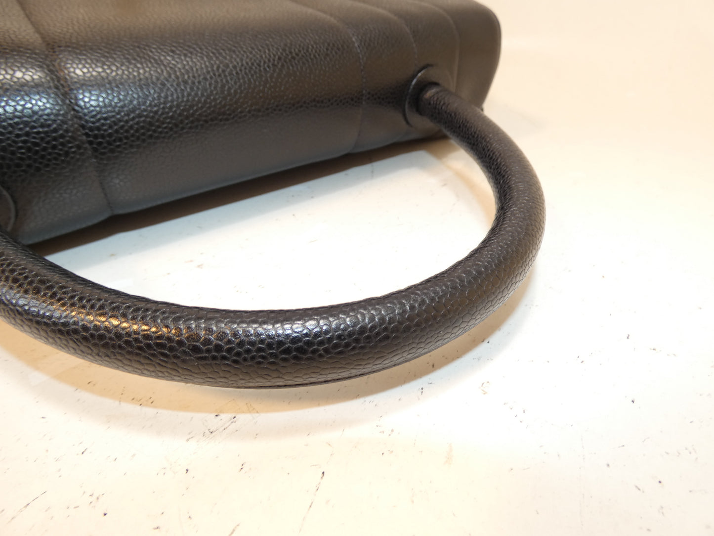 CHANEL Mademoiselle Caviar Skin Turnlock Coco Black Top Handle Handbag