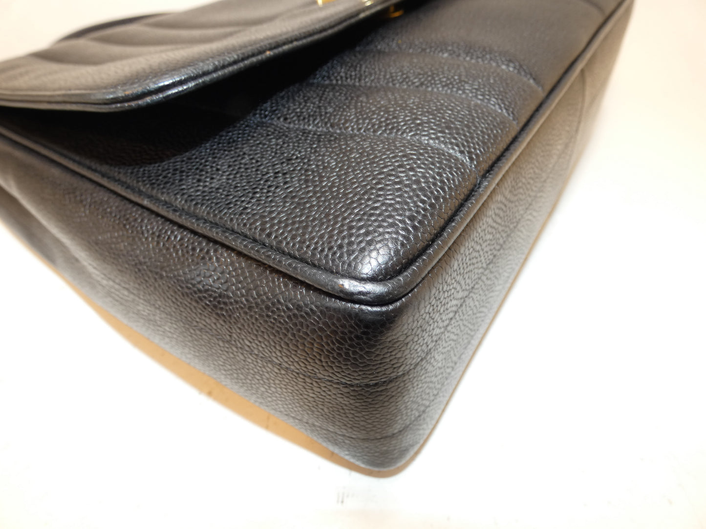 CHANEL Mademoiselle Caviar Skin Turnlock Coco Black Top Handle Handbag