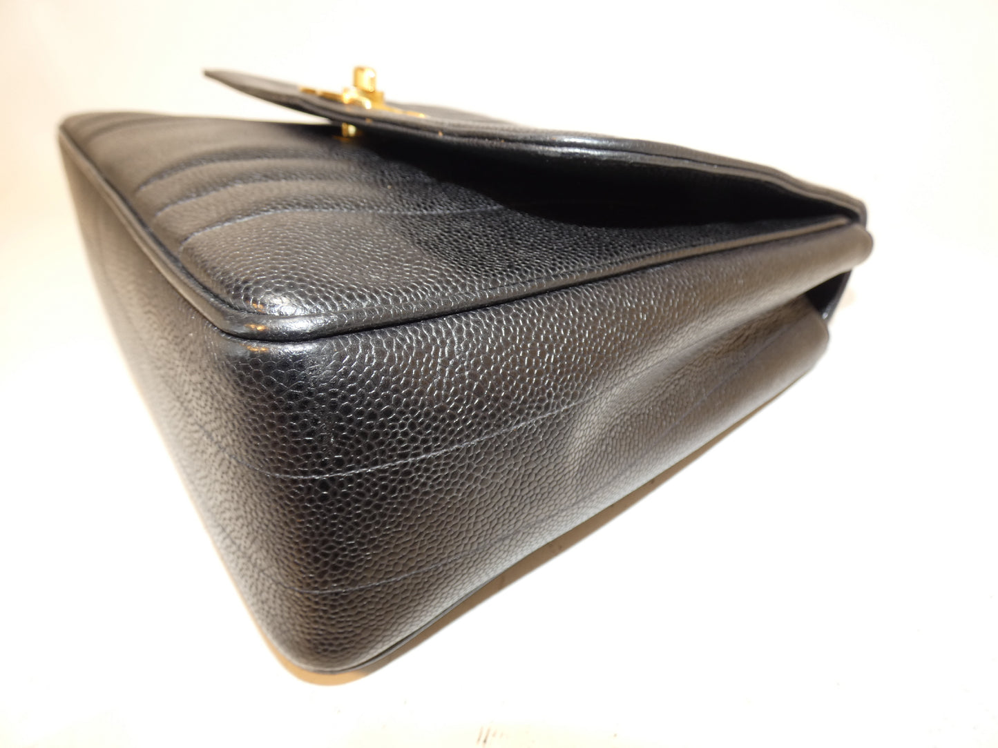 CHANEL Mademoiselle Caviar Skin Turnlock Coco Black Top Handle Handbag