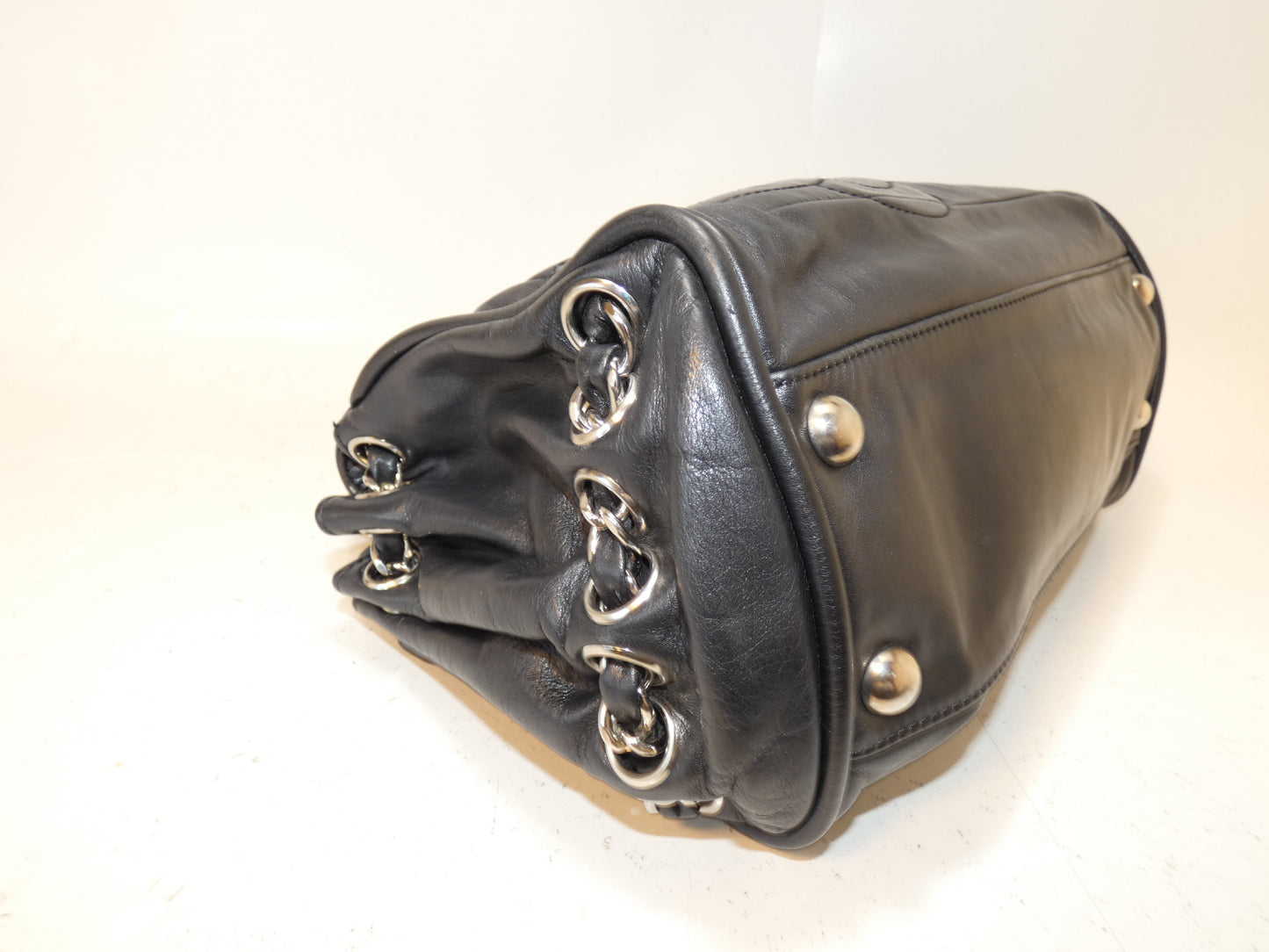 CHANEL Deca Coco Lambskin Black Chain Shoulder Bag