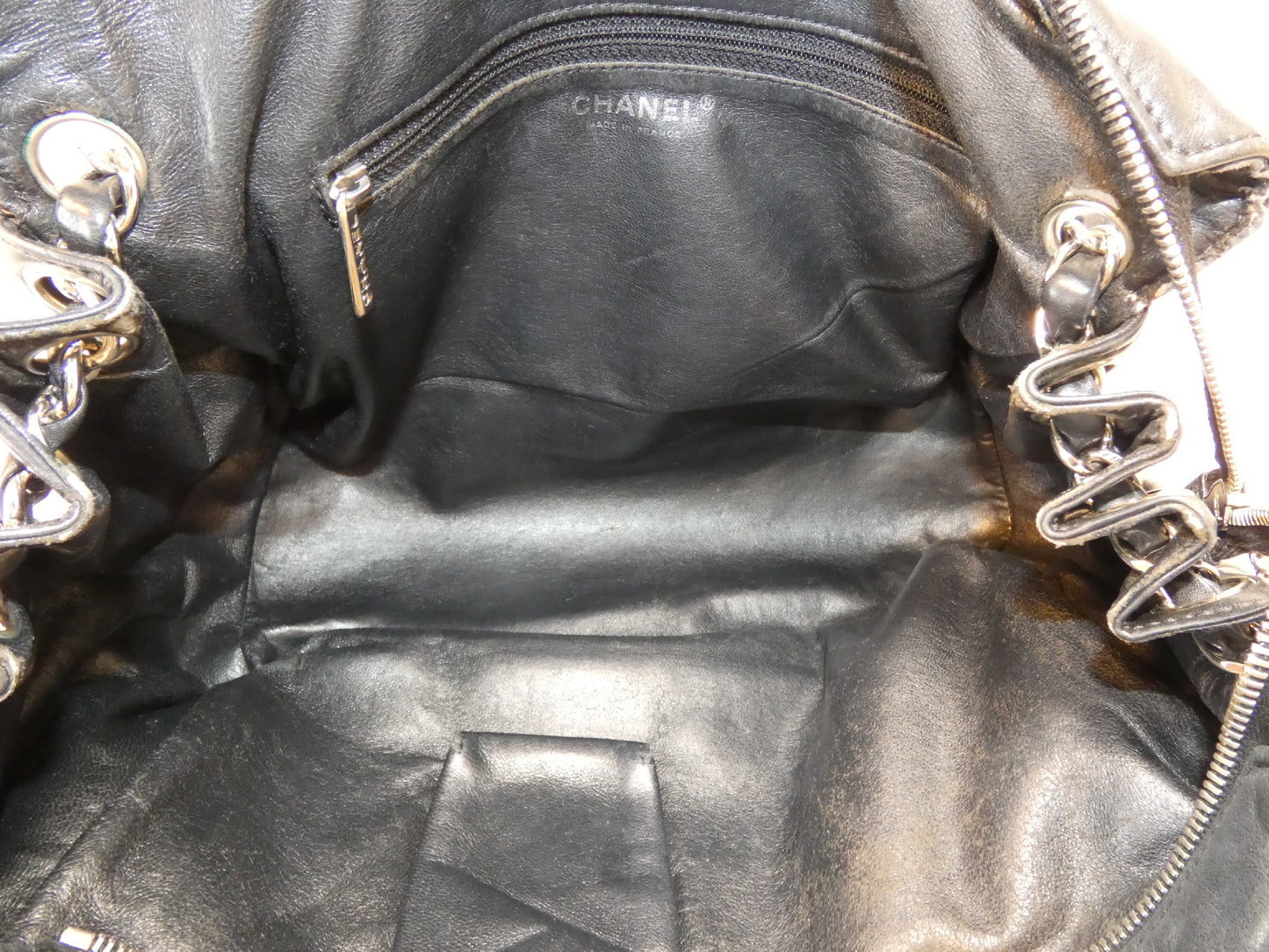 CHANEL Deca Coco Lambskin Black Chain Shoulder Bag