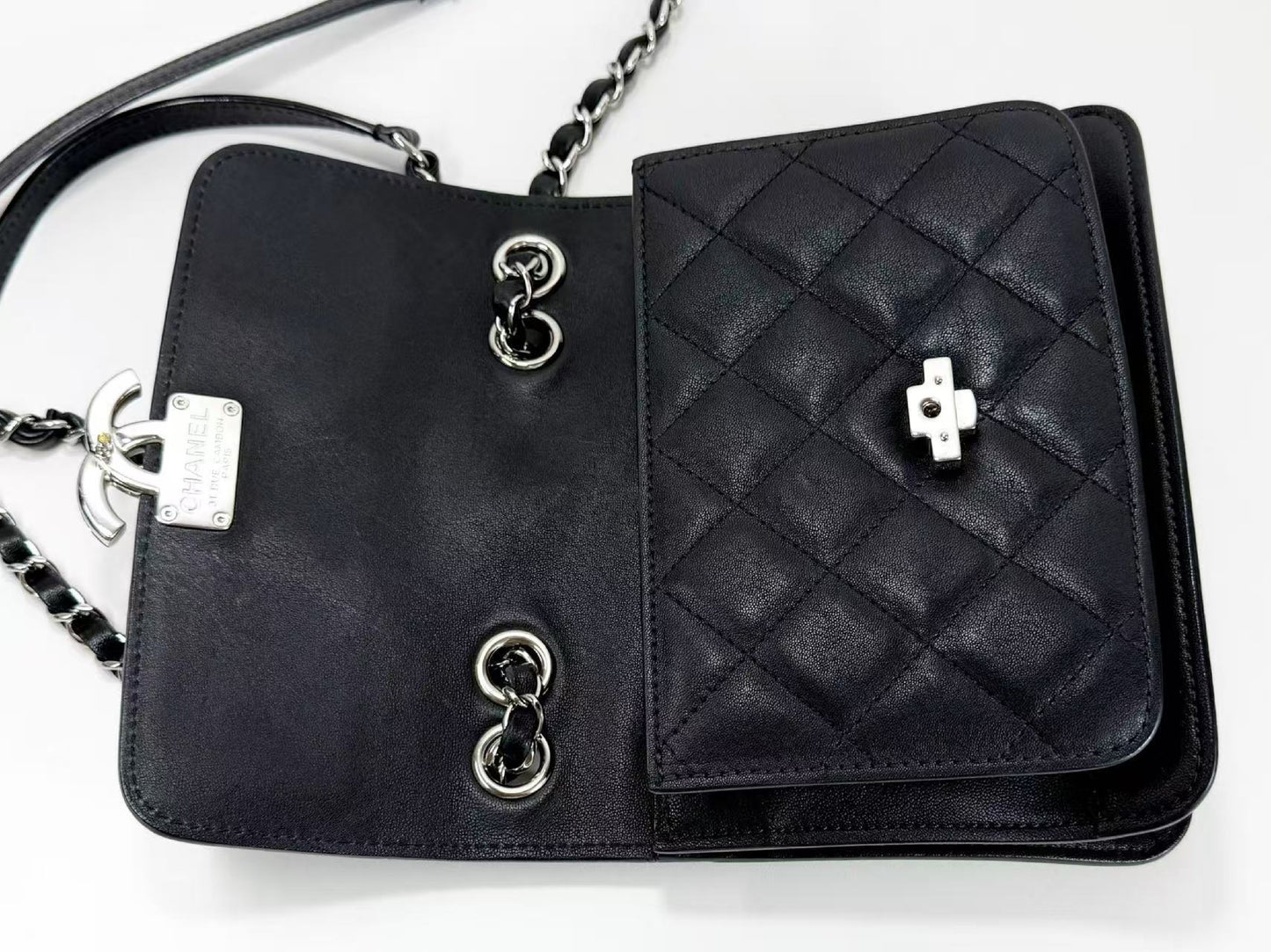 CHANEL Black Matelasse Half Coco Shoulder Bag, W20cm, Approx. 25 Series, Silver Hardware, Dust Bag and Sticker Included, 25363846