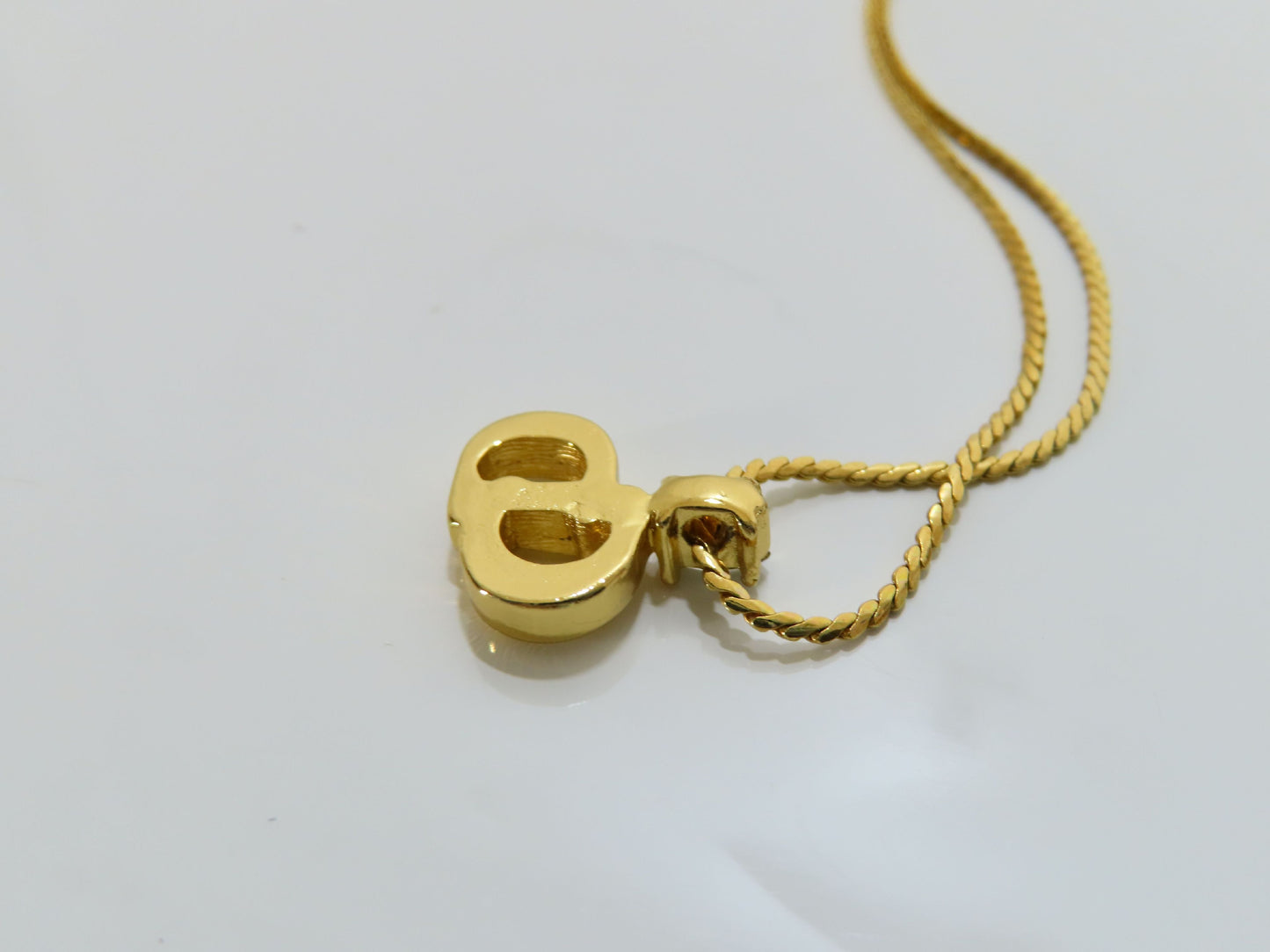 Christian Dior DIORNC logo necklace with rhinestones