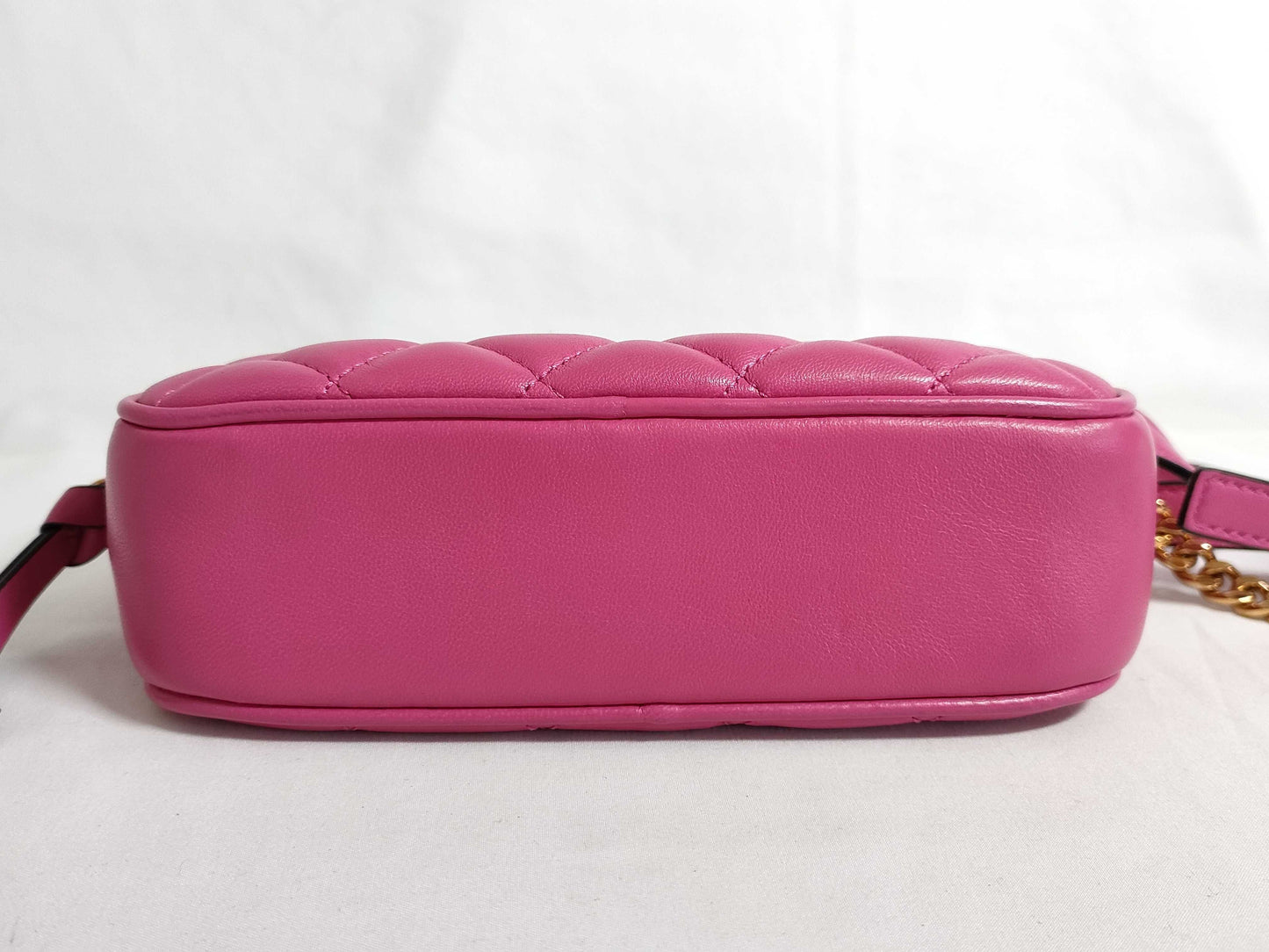 VERSACE Medusa Leather Shoulder Bag in Red