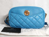 VERSACE Medusa Leather Shoulder Bag, Blue