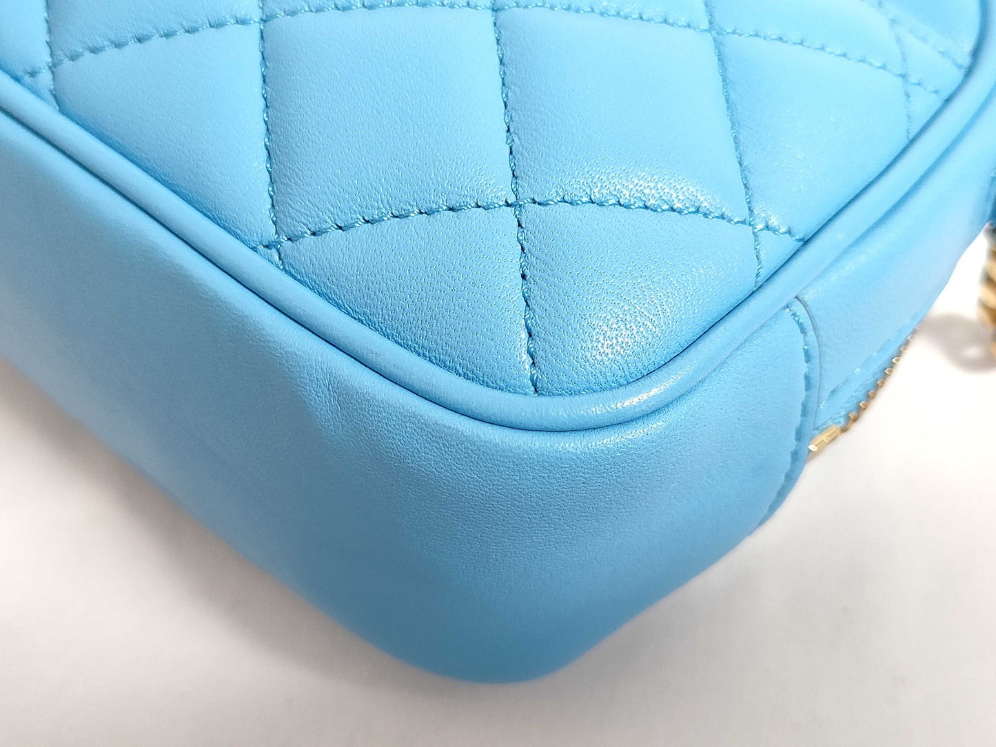 VERSACE Medusa Leather Shoulder Bag, Blue