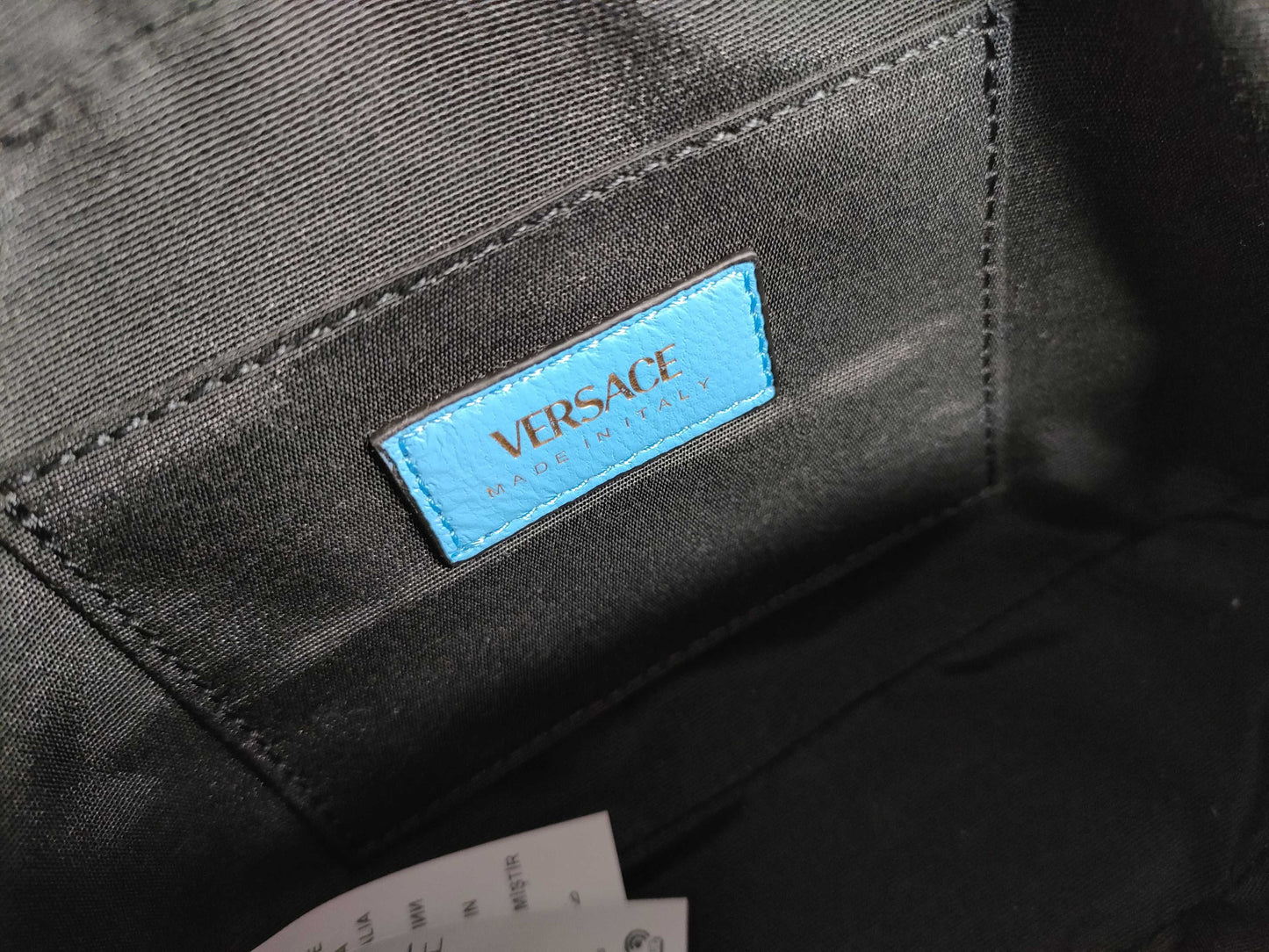 VERSACE Medusa Leather Shoulder Bag, Blue