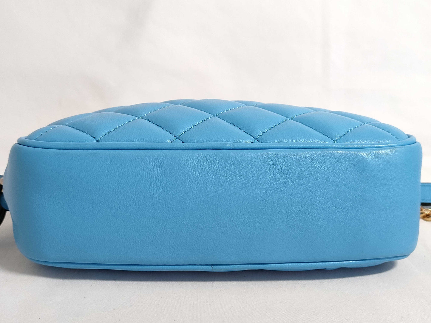 VERSACE Medusa Leather Shoulder Bag, Blue