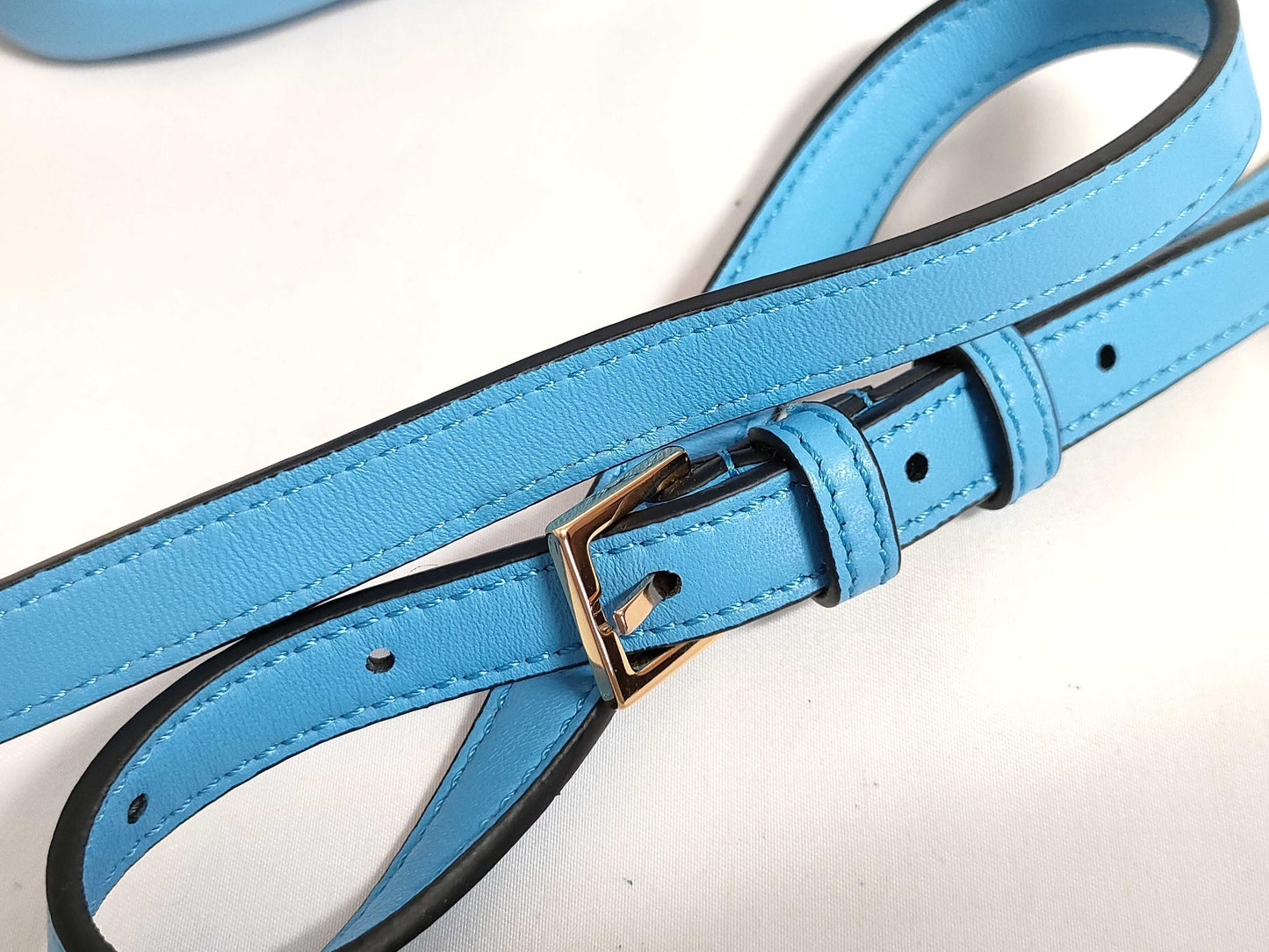 VERSACE Medusa Leather Shoulder Bag, Blue