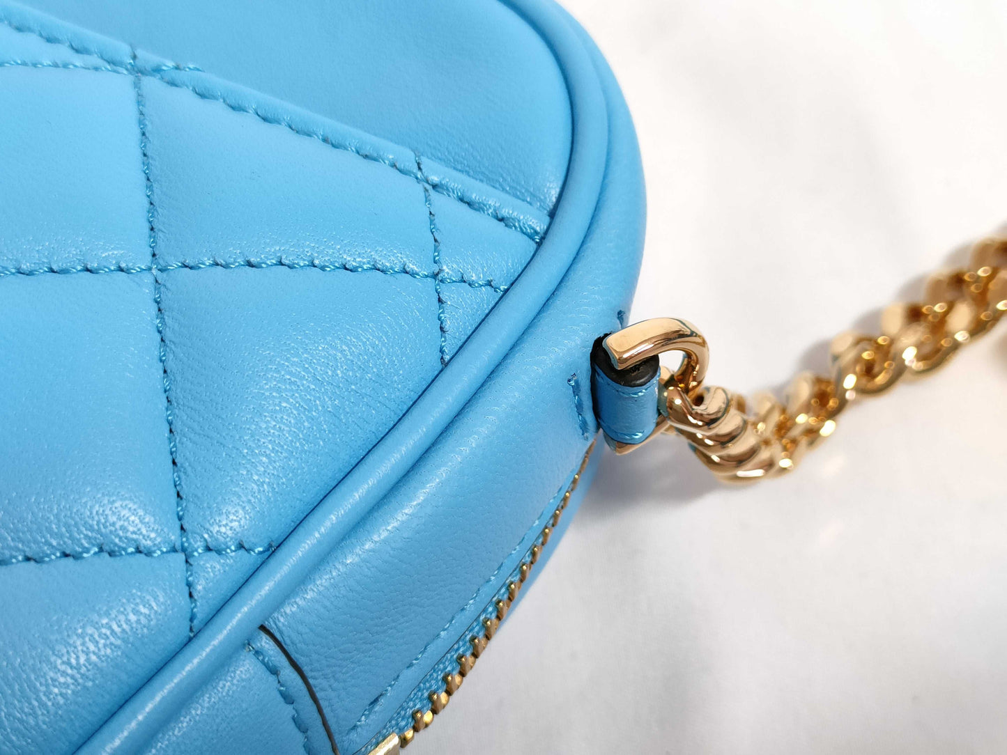 VERSACE Medusa Leather Shoulder Bag, Blue