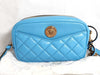 VERSACE Medusa Leather Shoulder Bag, Blue