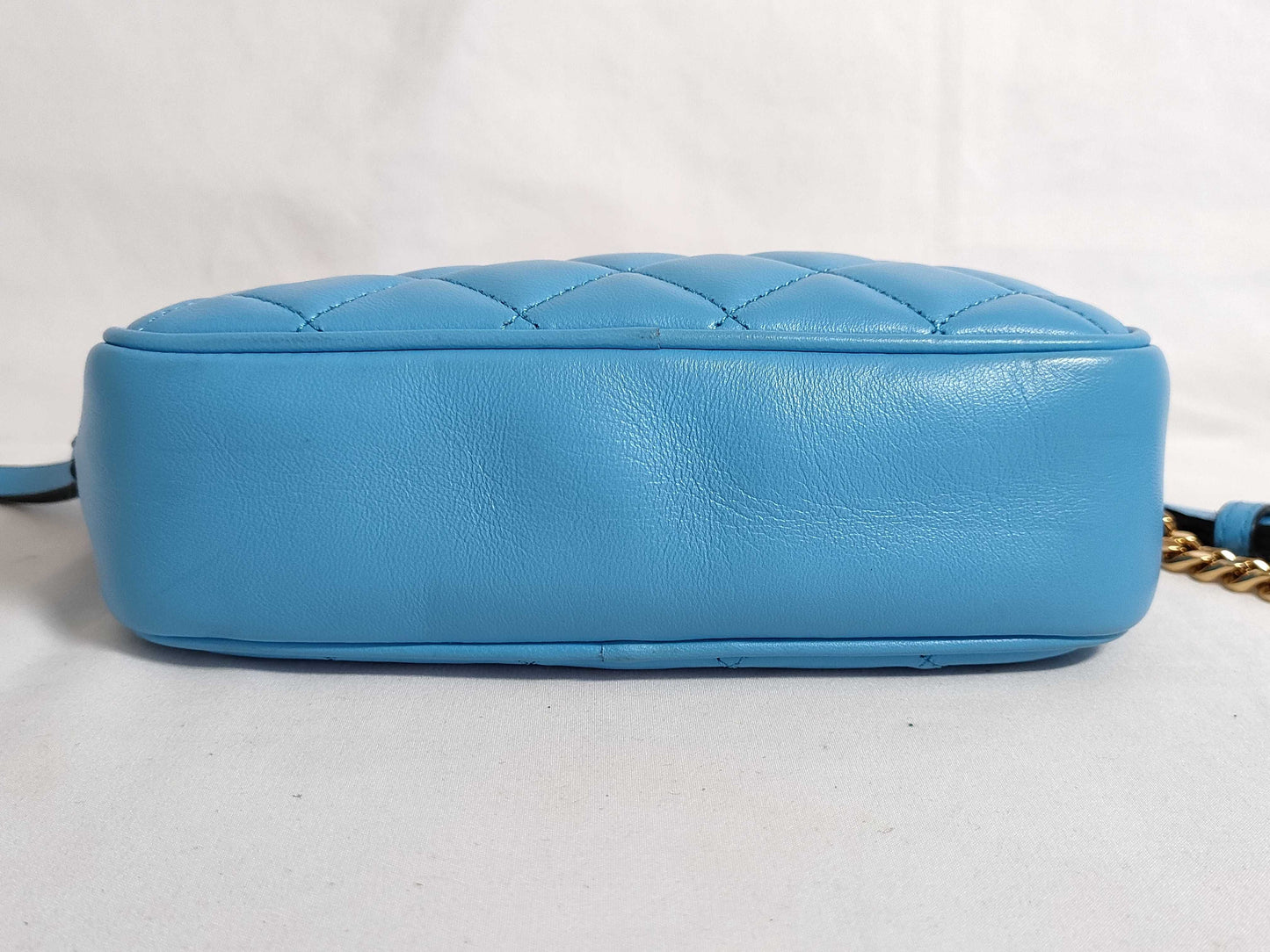 VERSACE Medusa Leather Shoulder Bag, Blue