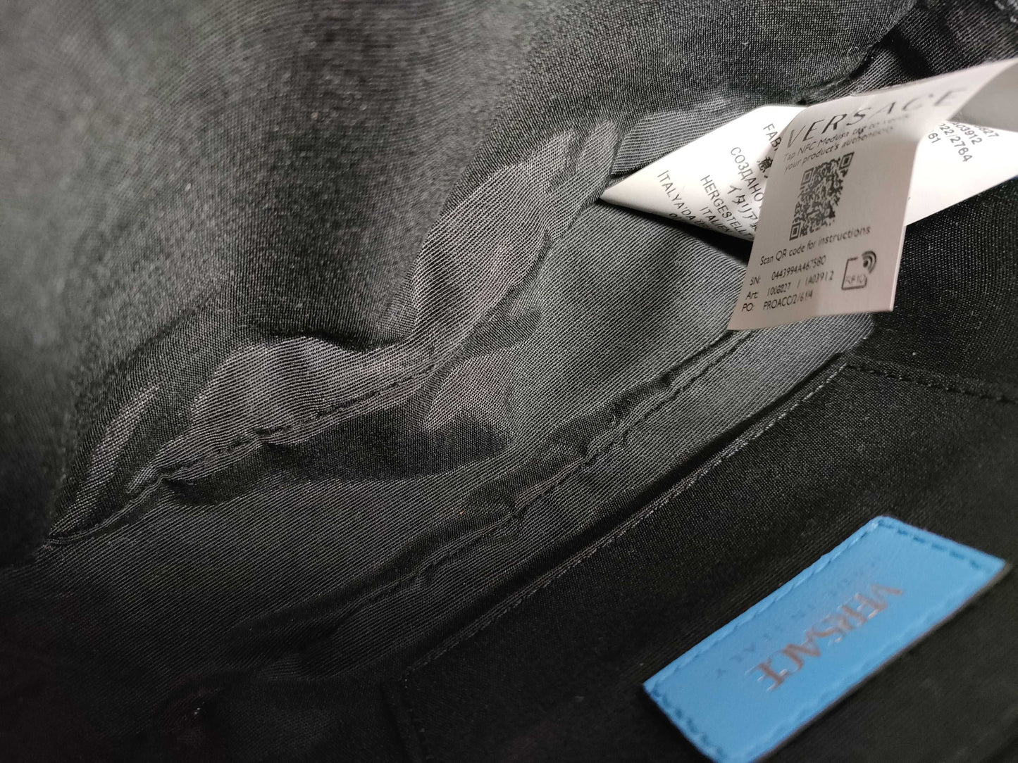 VERSACE Medusa Leather Shoulder Bag, Blue