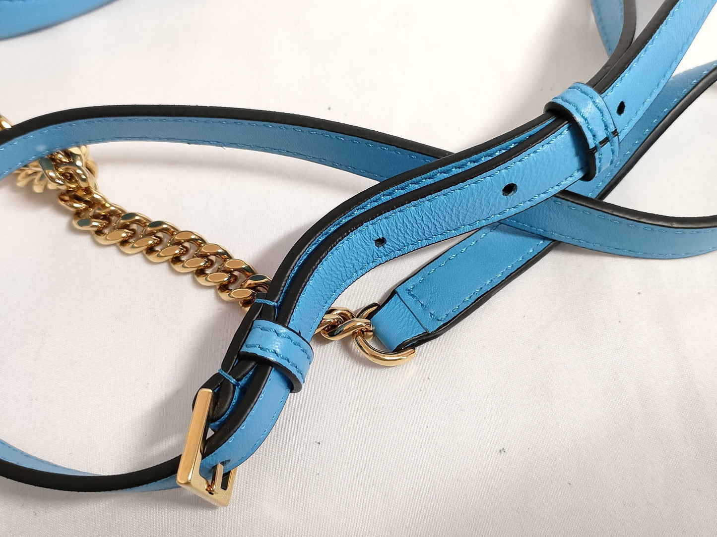 VERSACE Medusa Leather Shoulder Bag, Blue