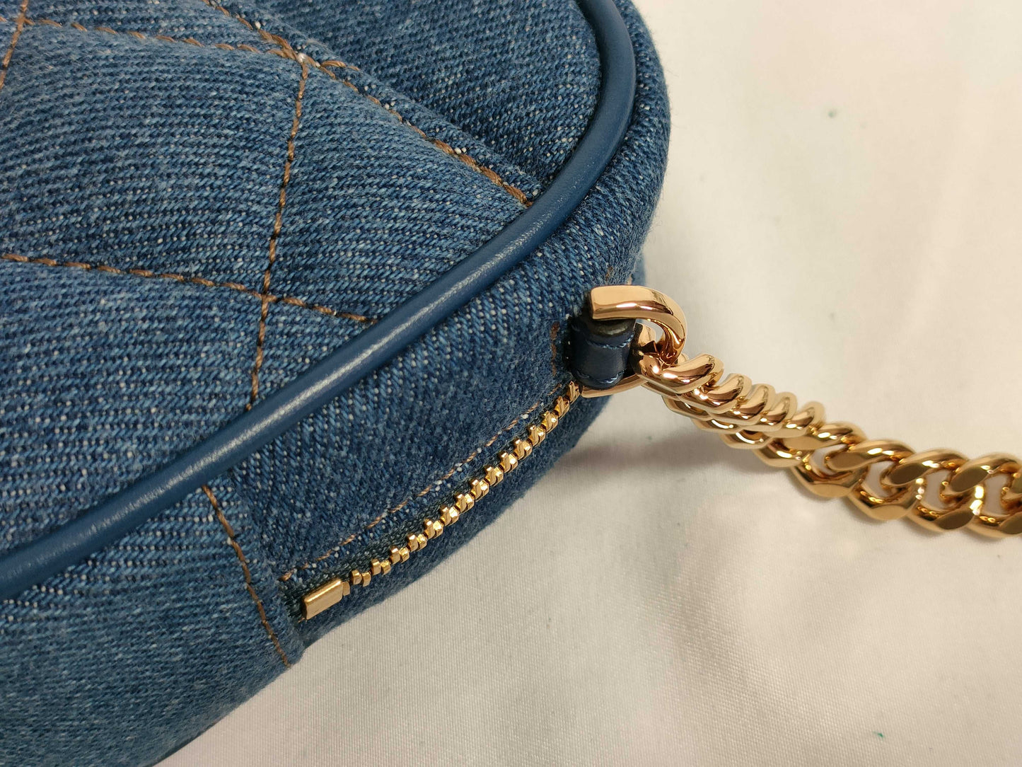 VERSACE Medusa Leather Shoulder Bag with Denim