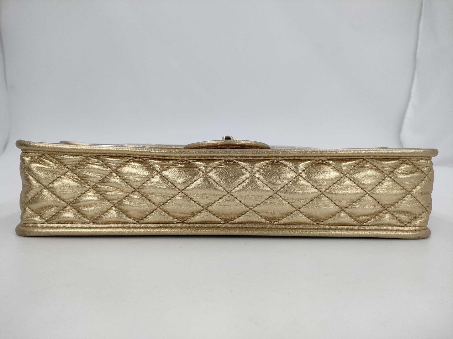 CHANEL Ice Cube Chain Shoulder Bag, Single Flap, Gold