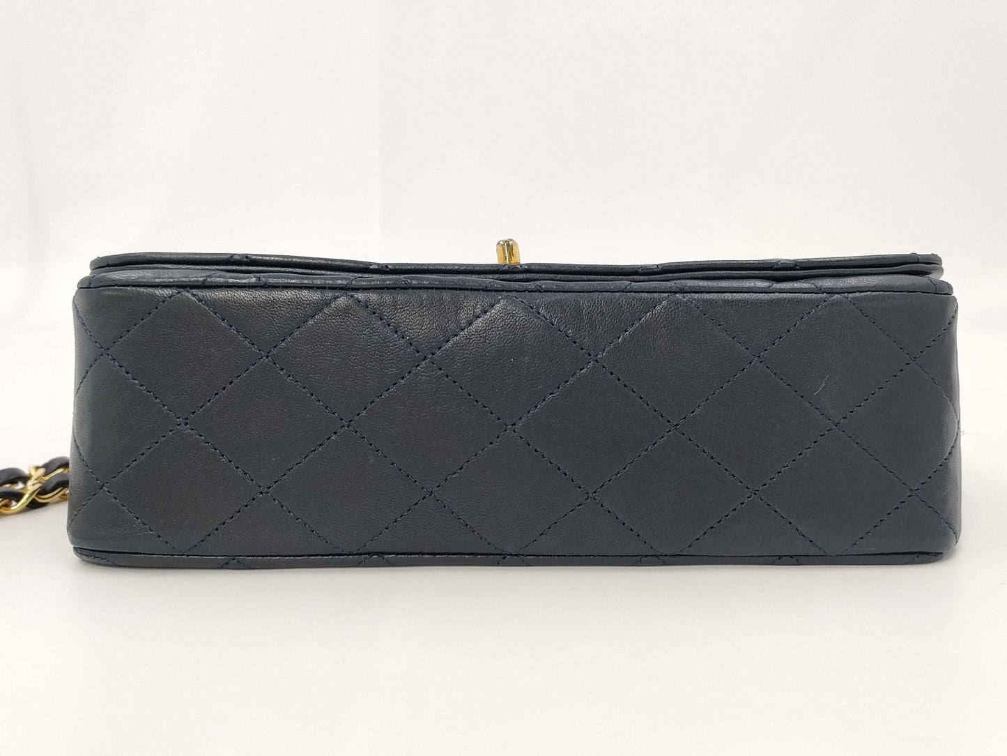 CHANEL Lambskin Matelasse 22 Shoulder Bag with Full Flap, S-Chain, GD Hardware, Navy Blue, Seal, Card Included, 0383095