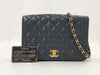 CHANEL Lambskin Matelasse 22 Shoulder Bag with Full Flap, S-Chain, GD Hardware, Navy Blue, Seal, Card Included, 0383095