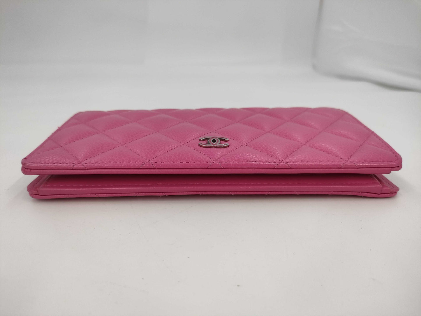 CHANEL Caviar Skin Matelasse Long Wallet with Coco Mark SV Hardware and Pink Seal, 21086404, Box and Dust Bag Included
