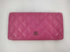 CHANEL Caviar Skin Matelasse Long Wallet with Coco Mark SV Hardware and Pink Seal, 21086404, Box and Dust Bag Included