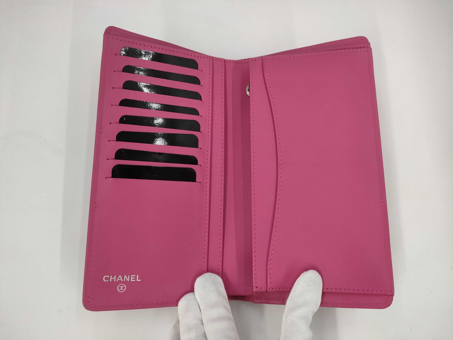 CHANEL Caviar Skin Matelasse Long Wallet with Coco Mark SV Hardware and Pink Seal, 21086404, Box and Dust Bag Included