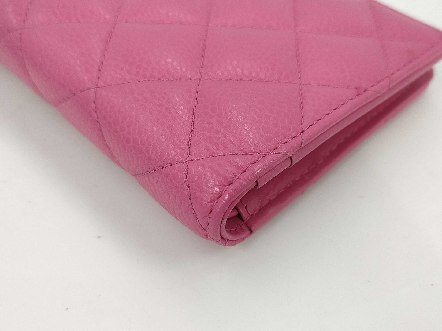 CHANEL Caviar Skin Matelasse Long Wallet with Coco Mark SV Hardware and Pink Seal, 21086404, Box and Dust Bag Included