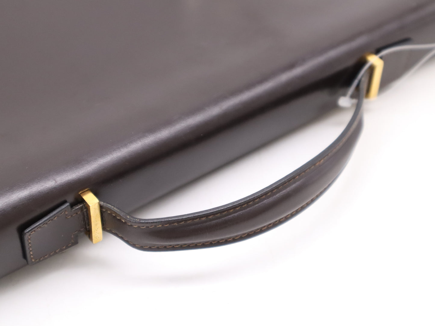HERMES Leather Kelly Cross Briefcase, Brown, K Stamp, 1981, Business Bag