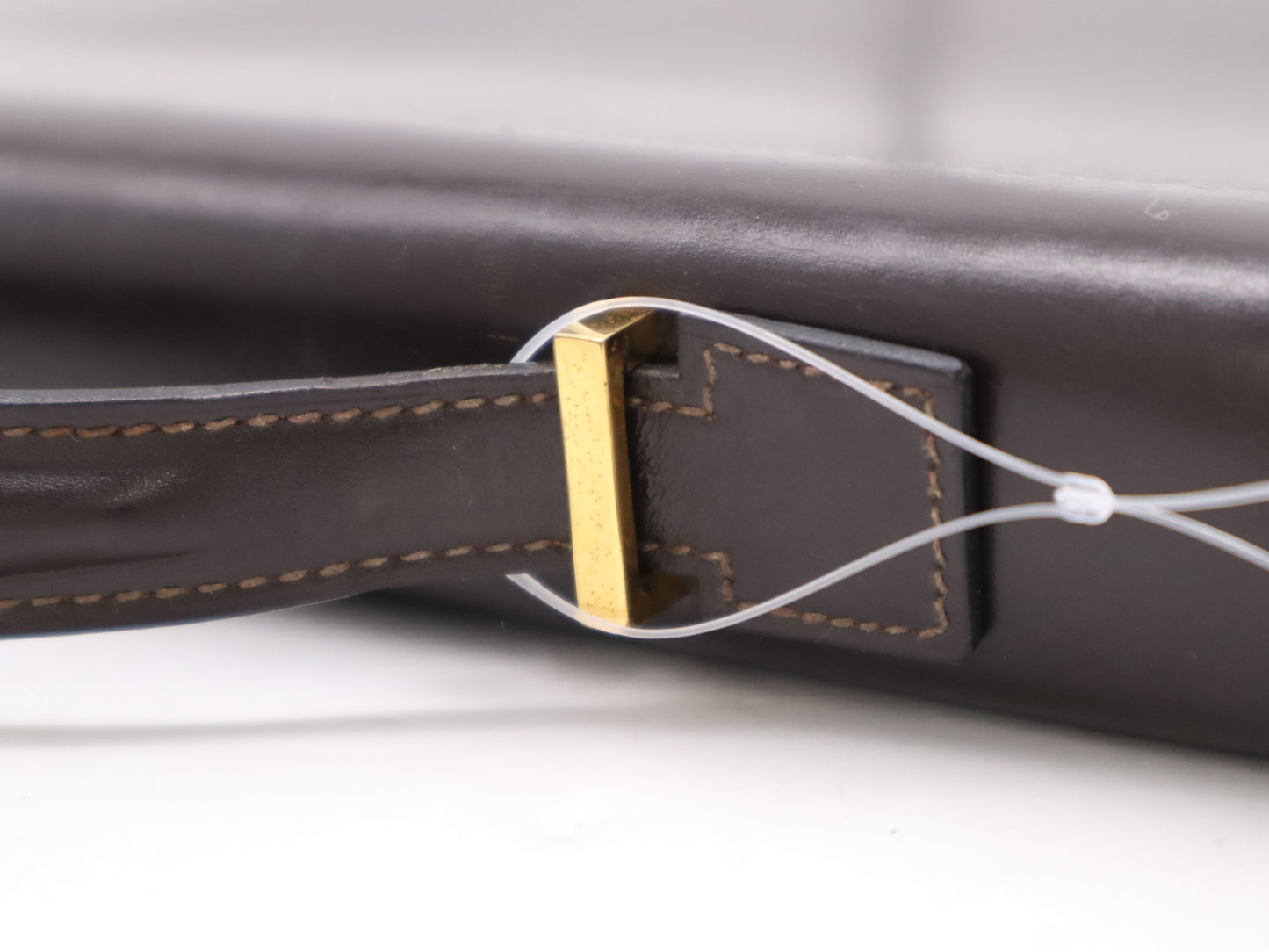 HERMES Leather Kelly Cross Briefcase, Brown, K Stamp, 1981, Business Bag