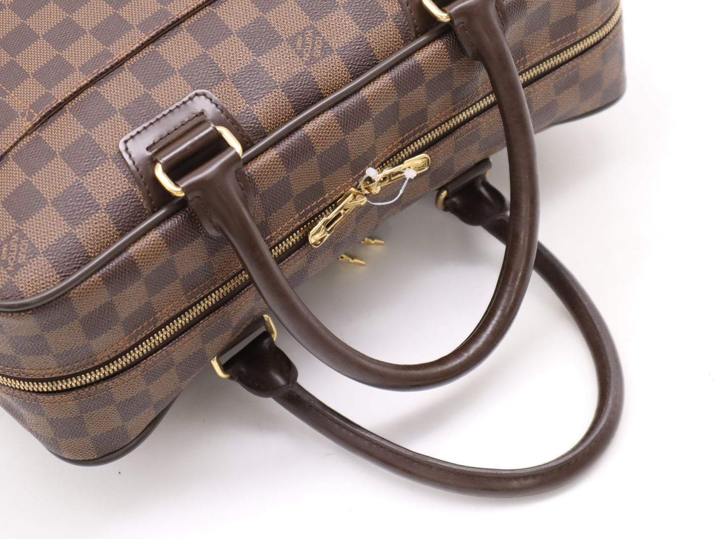 LOUIS VUITTON Damier N23252 Damier Curl Business Bag with Name Tag and Charm