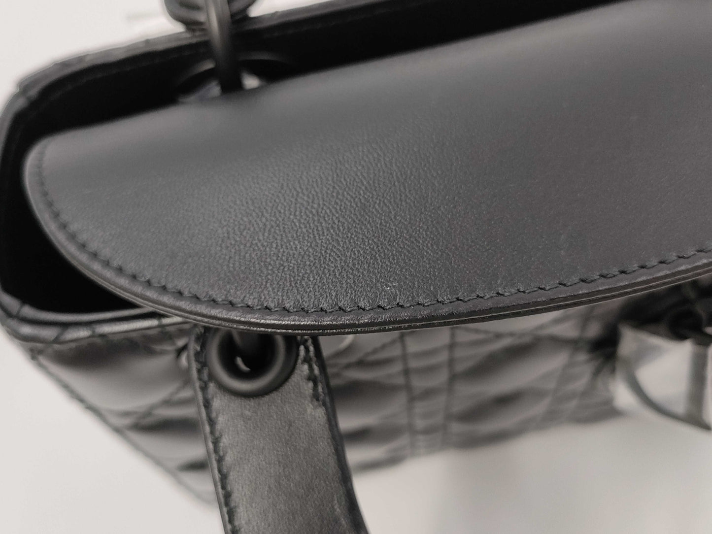 Dior Christian Dior Lady Dior Cannage Black Hardware 2-Way Handbag Shoulder Bag Leather Black Handbag