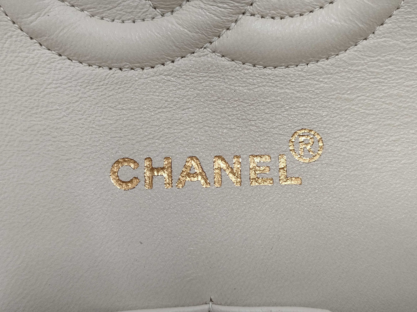 CHANEL Matelasse 25 Beige Lambskin Shoulder Bag with Box and Guarantee Card