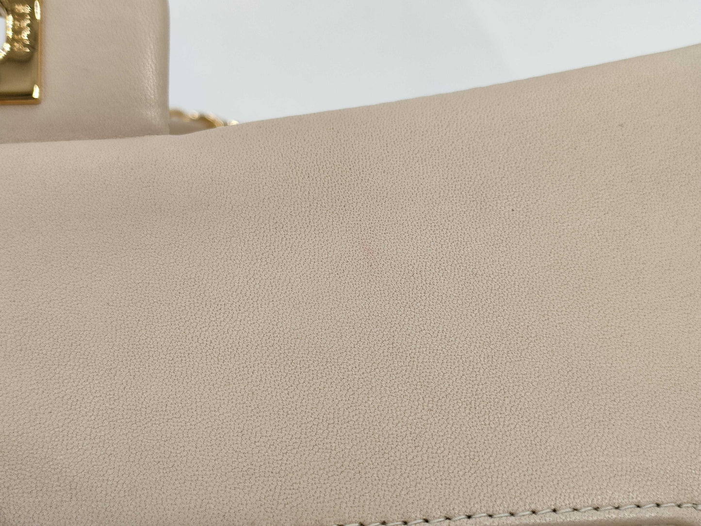 CHANEL Matelasse 25 Beige Lambskin Shoulder Bag with Box and Guarantee Card
