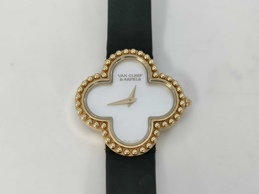 Van Cleef & Arpels Alhambra HH124039 136574 Quartz Shell Dial 18K Gold Women's Watch